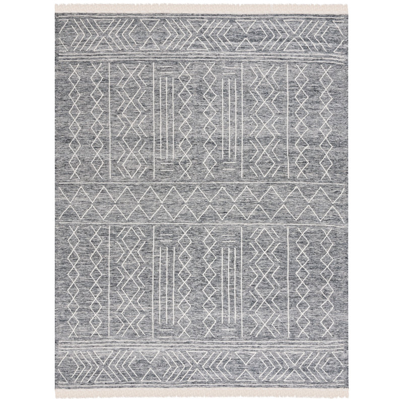 Rempe Kilim Hand Loomed Wool Southwestern Rug, Rectangle 8' x 10'