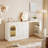 Ebern Designs Modern Makeup Vanity Desk with 3 Drawers & Cabinet, Corner Vanity with Shelf & Acrylic Door (Without Mirror)-1144521145