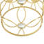 Table d'appoint à plateau miroir doré et transparent avec structure en métal - 15 x 15 x 20 po, structure solide, multi pour la vie quotidienne, or moderne sans assemblage + transparent, support stable, polyvalent, nécessaire