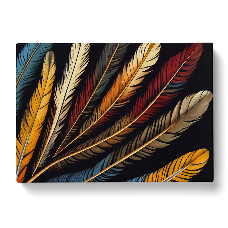 Divine Bird Feathers - Wrapped Canvas, 35cm H x 50cm W x 3cm D