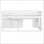 Lit mezzanine simple en bois de pin massif avec armoire, tablette et garde-corps de sécurité - peu encombrant et élégant