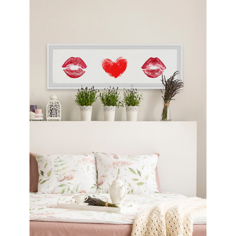 I Love Lipstick - Single Picture Frame Painting, 25cm H x 76cm W