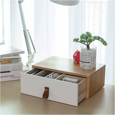 Stackable Wooden Desk Organizer Kit with 2 Drawers & 2 Trays - Bindertek