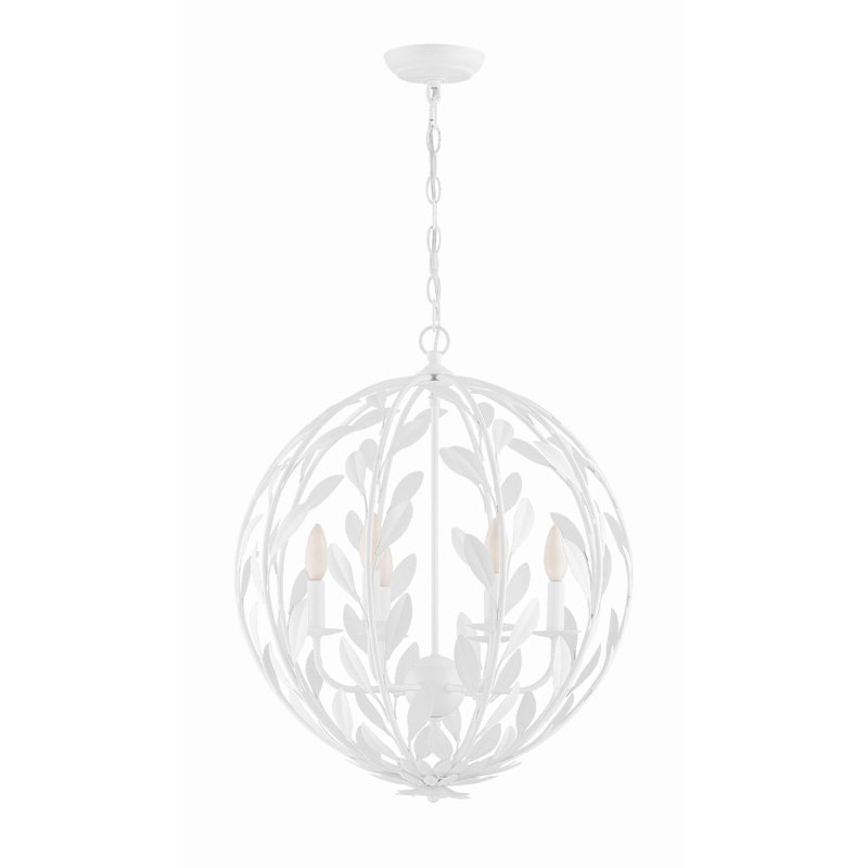 Adria 6-Light Dimmable Globe Chandelier, White