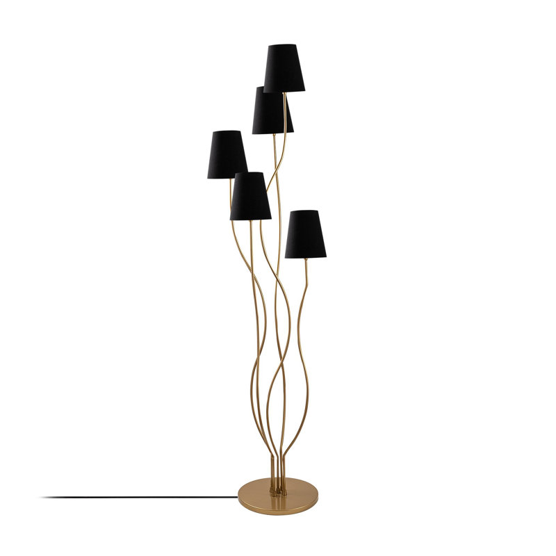 Okamoto 160cm Floor Lamp, Black, Gold
