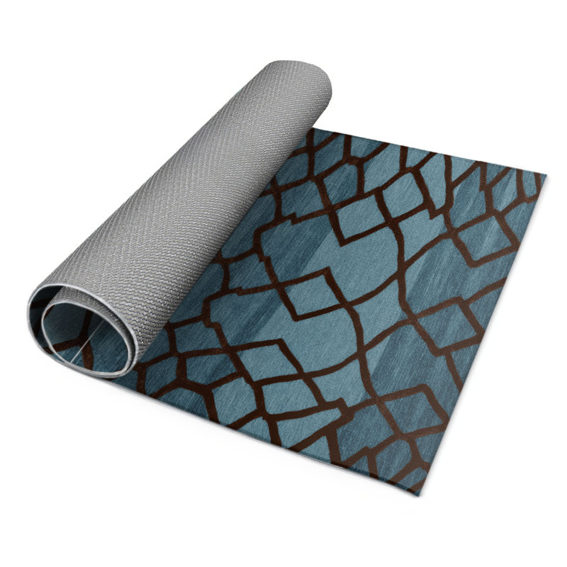 Tapis bleu intérieur et extérieur Trellis, Rectangle 9 pi x 12 pi