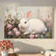 Impression sur toile fantaisiste de lapin blanc et rose - Urban Studio-1131693524