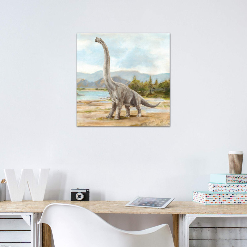 «Dinosaur Illustration IV» par Ethan Harper - reproduction, Toile tendue, Pas de tapis, H 18 po x l 18 po x 1,5 po