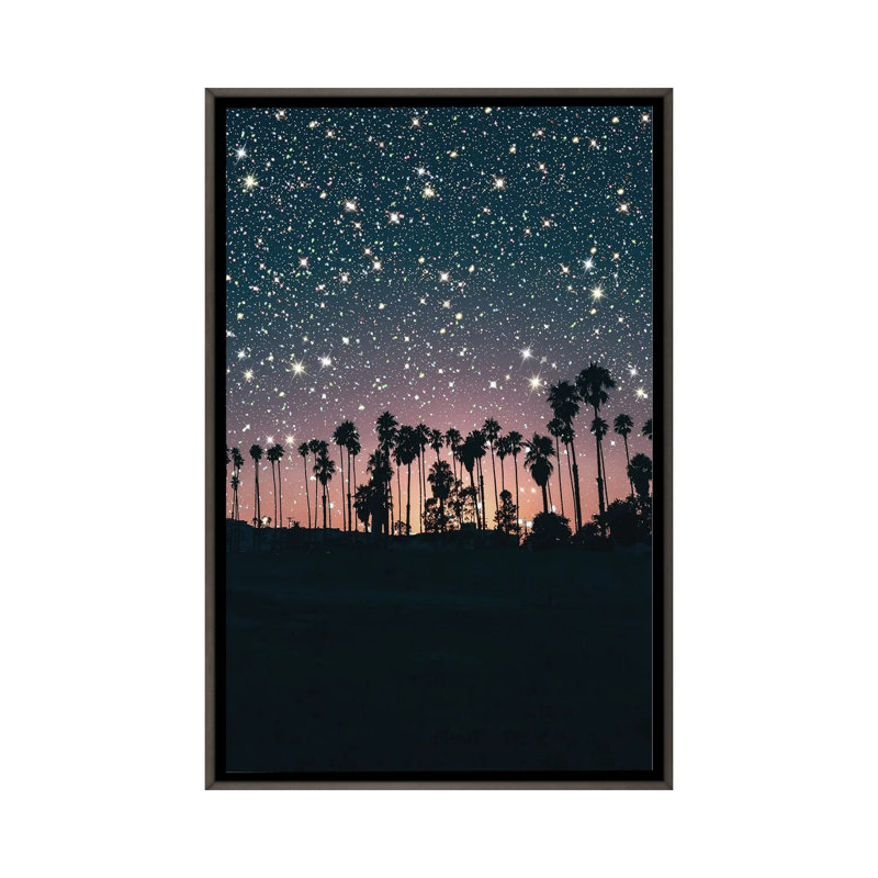 Crépuscule ciel scintillant-impression d’art graphique, H 26 po x l 18 po x 1,5 po, Cadre en bois rustique foncé