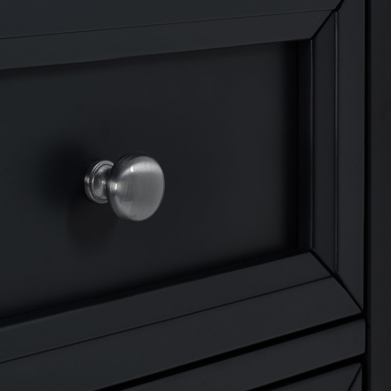Jarin 84cm W 5 - Drawer Chest of Drawers, Black