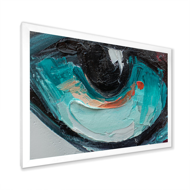 «Turquoise Tiger Eye Stroke Art», reproduction d'art sur toile encadrée, H 8 po x l 12 po x P 1 po
