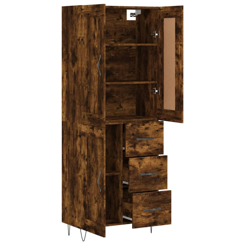 Binoche 69.5 Wide 3 Drawer, Smoked Oak