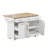 59.3" White Kitchen Island with Storage 2 Pull Out Cabinet Organizers & Rubber Wood Drop Leaf, Rolling Kitchen Cart with Trash Can Storage, Power Outlet, Spice & Towel Rack for Kitchen, Dining Room-129892873