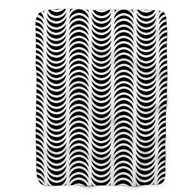 Ébène blanc - couverture Sherpa 1 pièce de qualité supérieure 0176, L 60 po x L 80 po