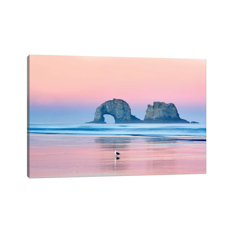 Lone Seagull by Dennis Frates - Print on Canvas, Wrapped Canvas, 20.32cm H x 30.48cm W x 1.91cm D