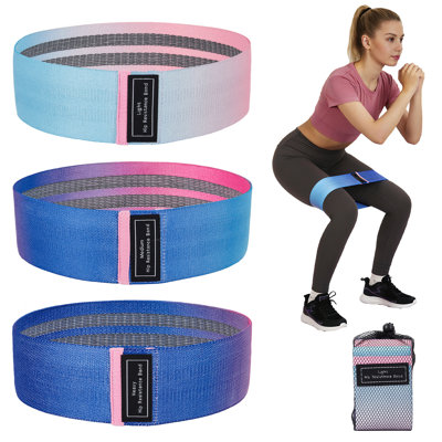 6-Pack Fabric Resistance Bands for Strength Training – Heavy/Medium/Light Booty Loops – Non-Slip, Durable, Full-Body Fitness, Solid Color Gradient