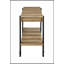 Table de canapé de style industriel avec design à lattes de ton naturel et tablette inférieure ouverte pour un rangement polyvalent et une esthétique moderne
