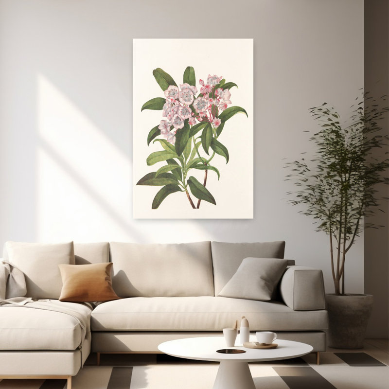«Mountain Laurel From North American Wildflowers» par Mary Vaux Walcott, art mural contemporain, H 60 po x l 40 po