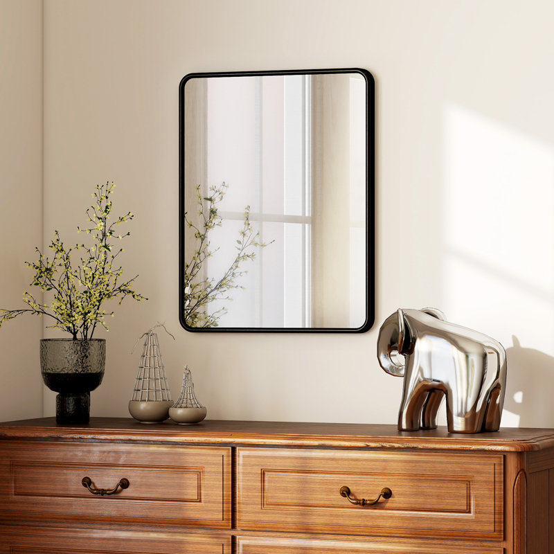 HOMCOM Rectangular Wall Mirror Decorative Mirror Metal Frame 40.5 x 30 cm, 40cm x 50cm