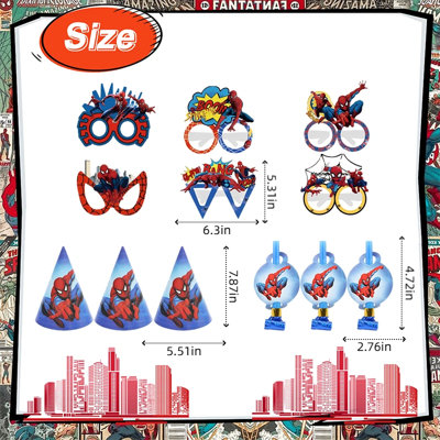 Décorations de fête d'anniversaire Spiderman, 36 pièces décorations de fête d'anniversaire Spiderman