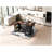 K&K 54.5" Farmhouse Kitchen Island with Power Outlet, Kitchen Storage Island  with Internal Storage Rack, Drop Leaf, Spice Rack, Rolling Kitchen Cart on Wheels, for Home, Kitchen and Dining Room,Black