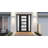 Front Exterior Prehung FiberGlass Door Frosted Glass / Manux 8002 Matte Black / 2 Side Exterior Windows / Office Commercial and Residential Doors Entrance Patio Garage-W16+30+16" x H80"-Left-hand Inswing-98196291-98196292-98196296