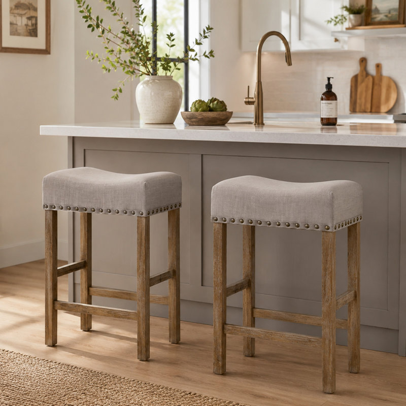 Tabouret de bar à hauteur de comptoir 26,5 po Haigh, Chêne patiné