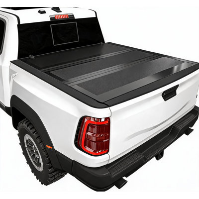 Couvre-benne rigide pliable en trois parties, profil bas, en aluminium FRP noir mat, 1,83 m (6 pi), pour Toyota Tacoma 2016-2023
