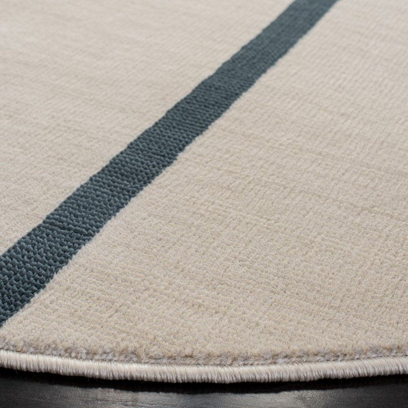 Tapis ivoire / bleu marine Aslin, Rectangle 8 pi x 10 pi