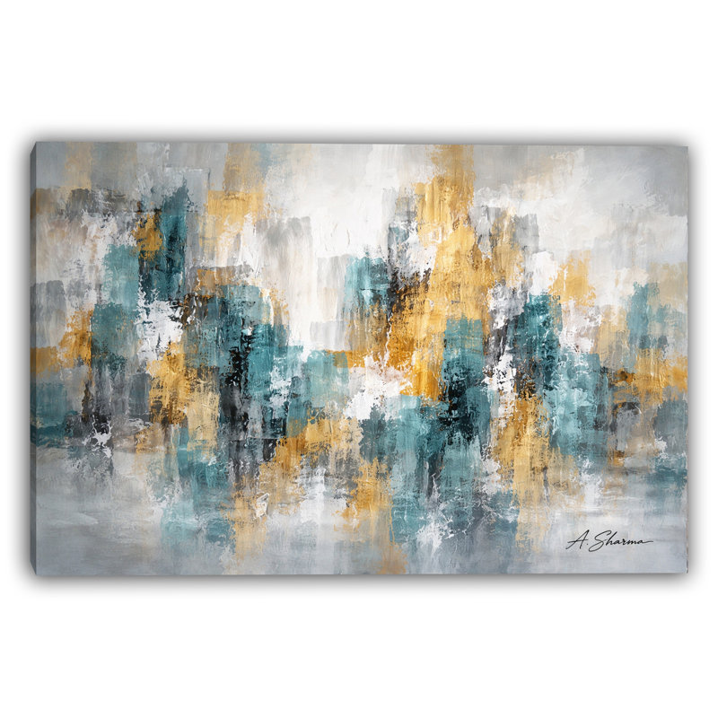 Toile tendue Golden Skyline, L 48 po x H 36 po x P 1,5 po
