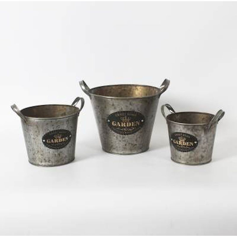 Ensemble de pots à fleurs en métal 3 pièces Zeta