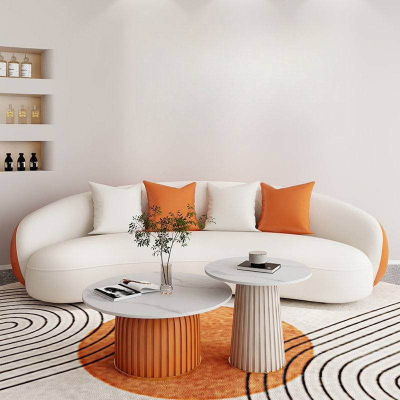 Canapé en forme d'arc orange simple et léger de luxe