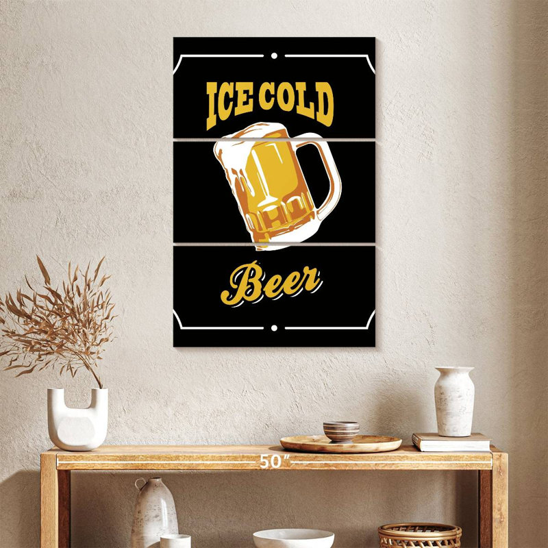 Kema Ice Cold Beer Wall Sign, 38" H x 24" W