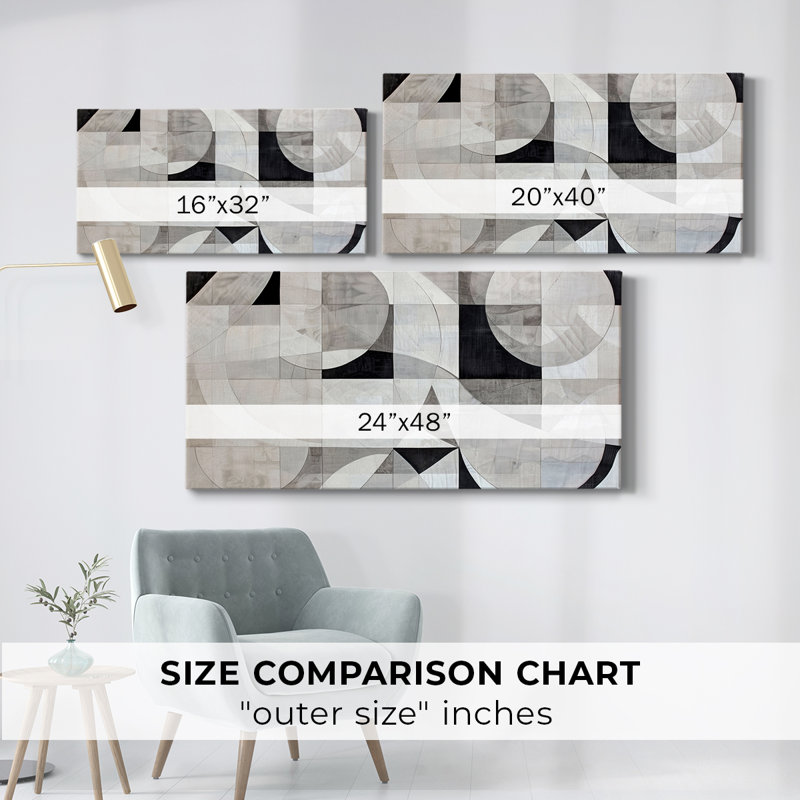 Toile tendue avec châssis abstrait # 1, H 16 po x l 32 po