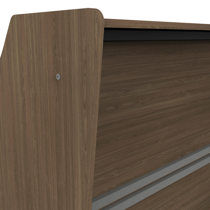 Bureau de réception rectangulaire en stratifié Previlus, Noyer