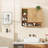 Fluted Bathroom Wall Cabinet, Wooden Medicine Cabinet Organizer With 2 Doors And Adjustable Shelf