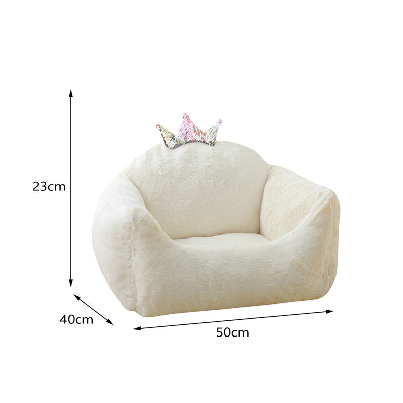 Shirlene Soft Cushioned Crown Pet Bed, White, 23cm H x 50cm W x 40cm D