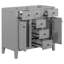 Meuble-lavabo 36 po sans lavabo, base d'armoire seulement, deux armoires et cinq tiroirs, structure en bois massif, gris