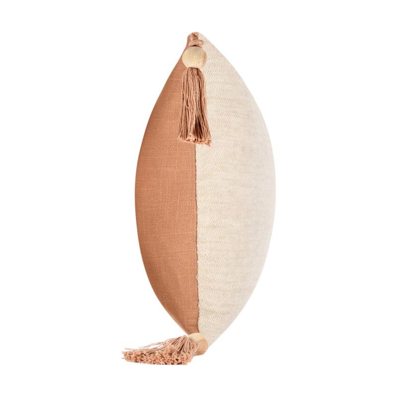 Cherry Linen Lumbar Pillow Cover & Insert, Natural, 14" x 26"