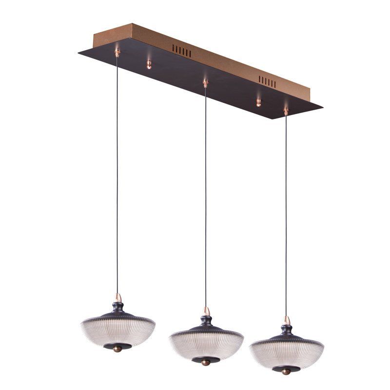 Chris 3 - Light Bronze/Gold LED Kitchen Island Pendant