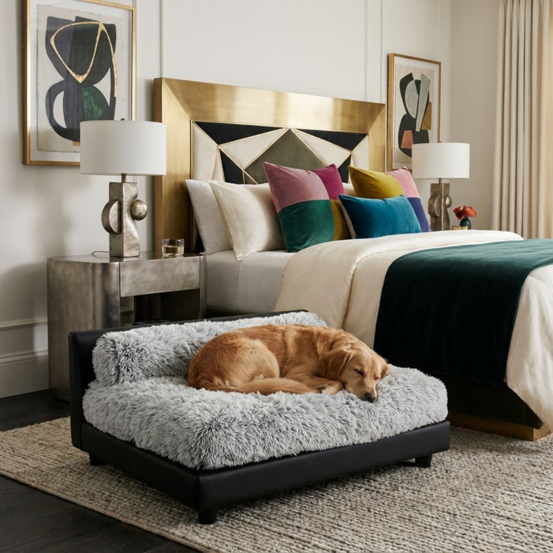 Canapé pour chien Soho, Grand (l 34 po x P 29 po x H 16 po), Ivoire