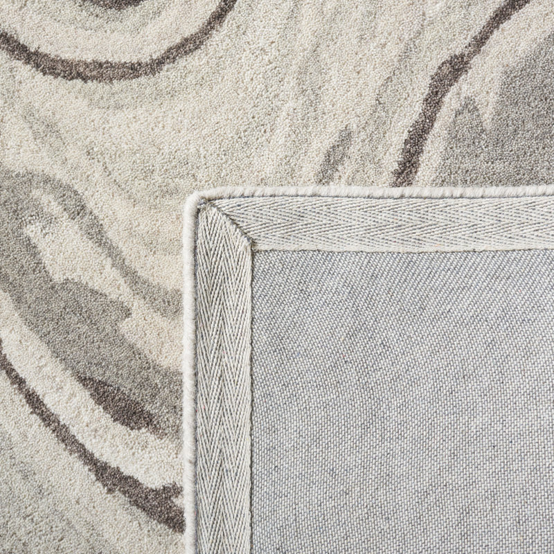 Tapis gris / doré en laine / coton touffeté à la main Soho, Rectangle 8 pi x 10 pi