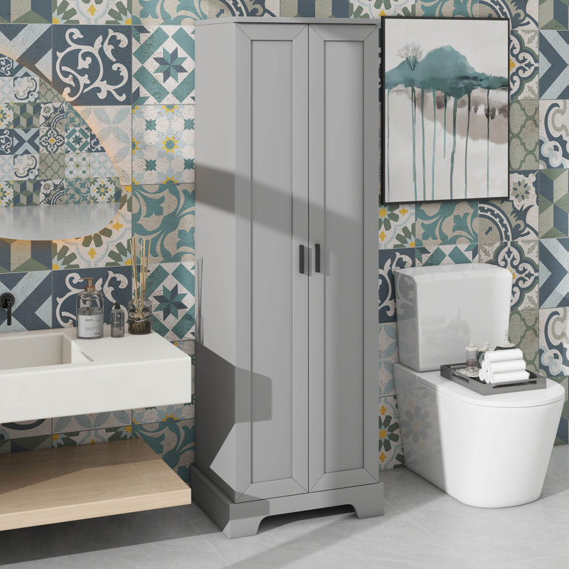 Armoire de rangement polyvalente 2 portes, Gris