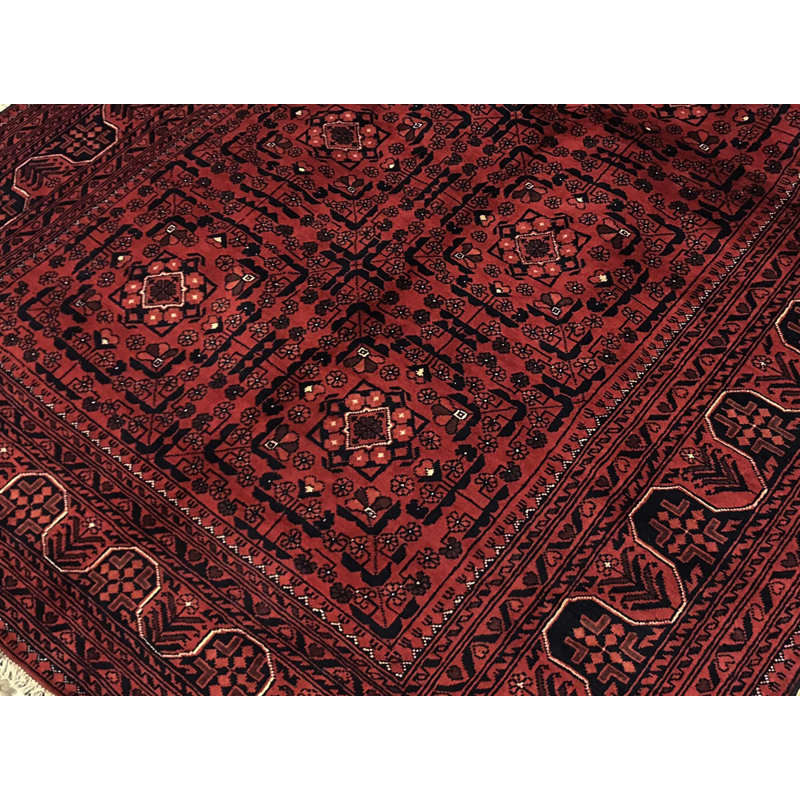 Hand-Knotted High-Quality Red/Black Area Rug