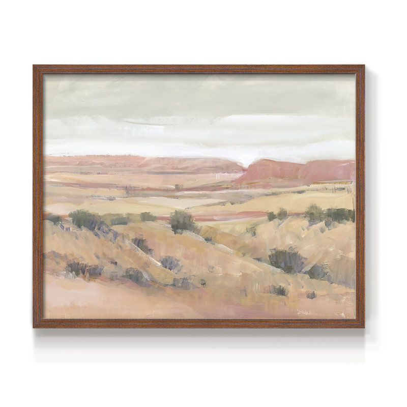 Southwest Landscape I -Framed Print - Restickable, H 8 po x l 10 po, Noyer