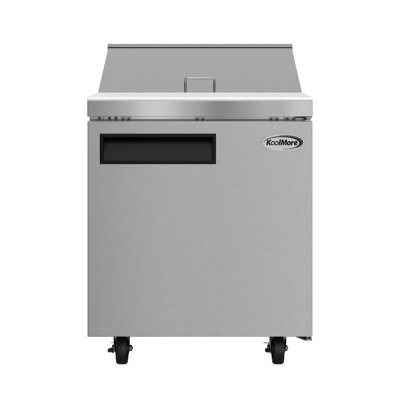 27 in. Commercial 1 Door Refrigerated Salad and Sandwich Prep Table, 8 Pan Capacity and 8 Cubic Feet of Storage