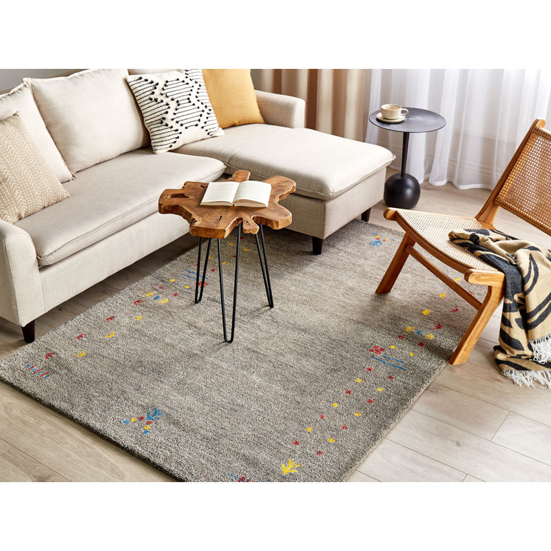 Powelton Solid Colour Wool Hand Woven Area Rug, Rectangle 140 x 200cm