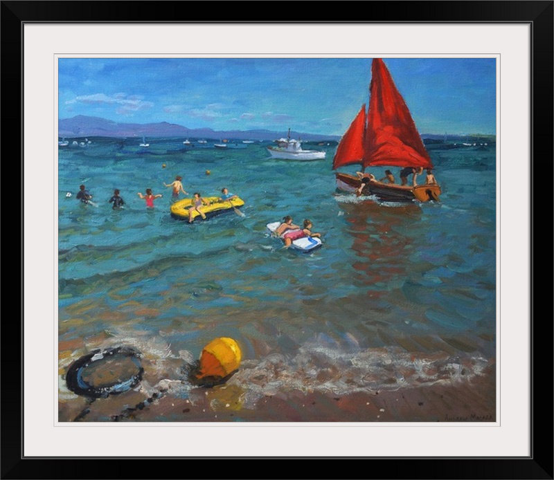 Wichita «Buoy and Sails» par Andrew Macara, reproduction d'art, Cadre noir, H 33 po x l 38 po x P 1 po