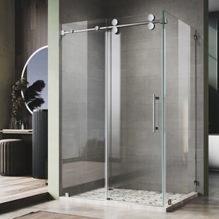 UKS04RP  Frameless Sliding Shower Door with EnduroShield 3/8 in. Clear Glass