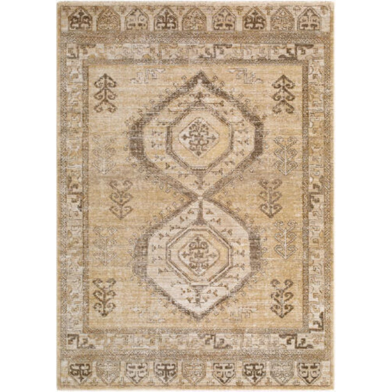 Fifth Avenue Machine Woven, Green/Brown/Ivory/Tan, Rectangle 5' x 7'5"